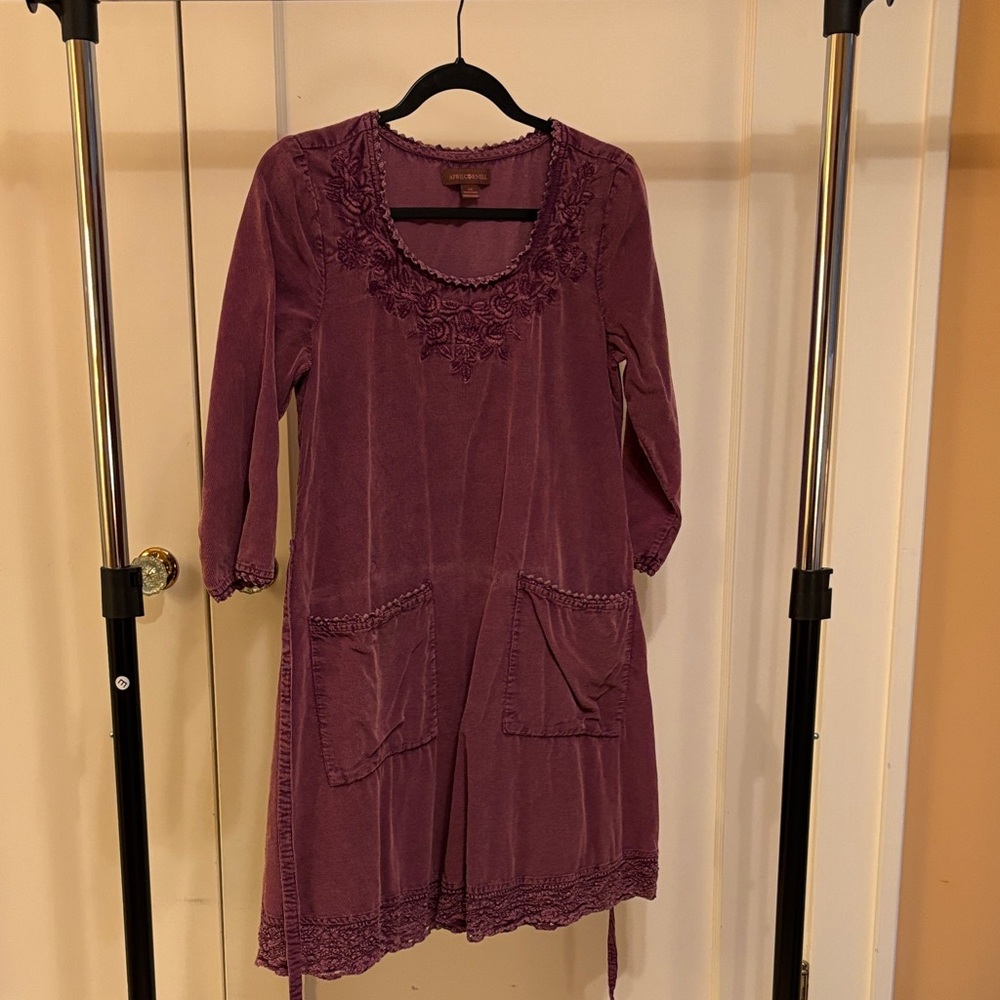 April Cornell Plum Long Sleeve Dress